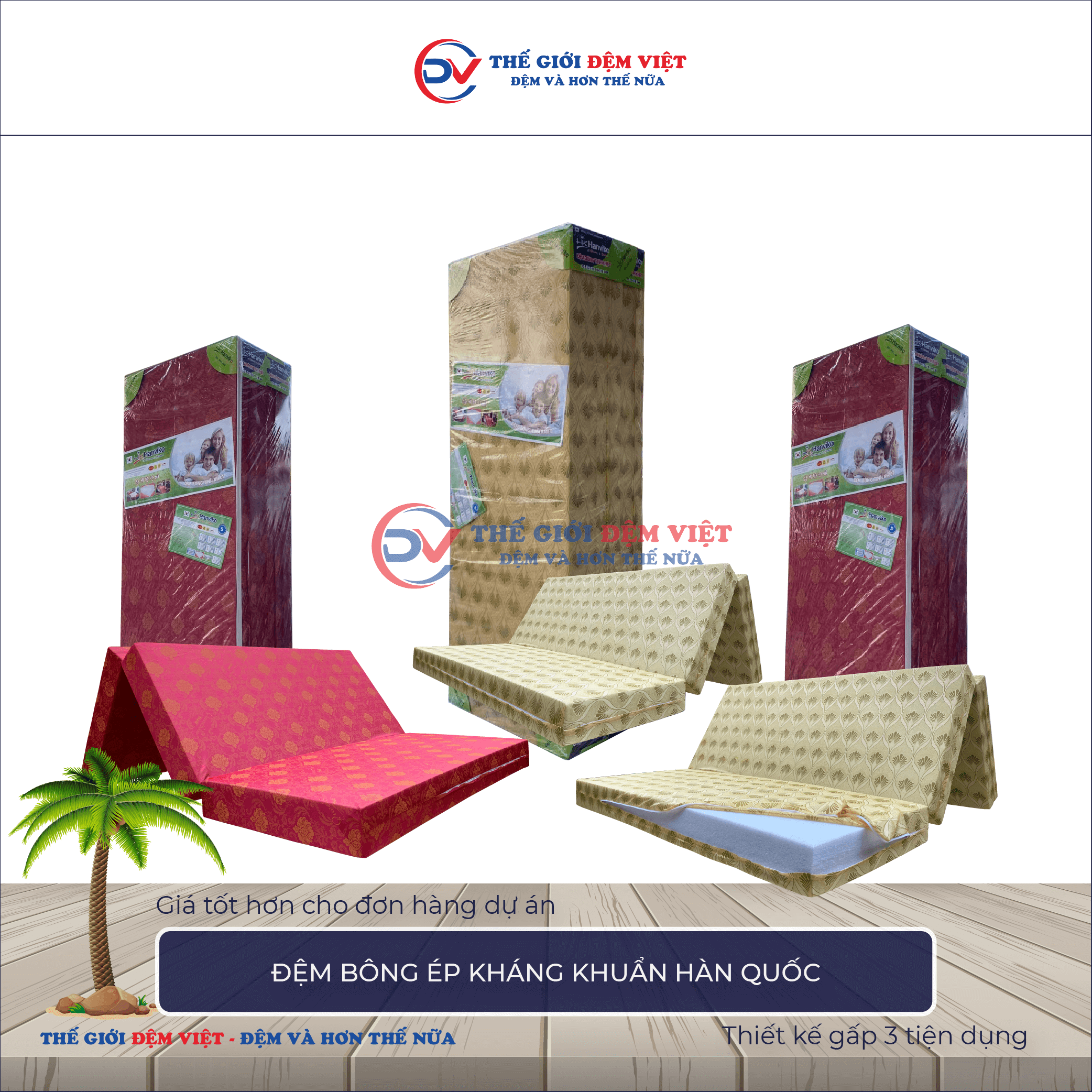 Đệm bông ép Hàn Quốc 1-1