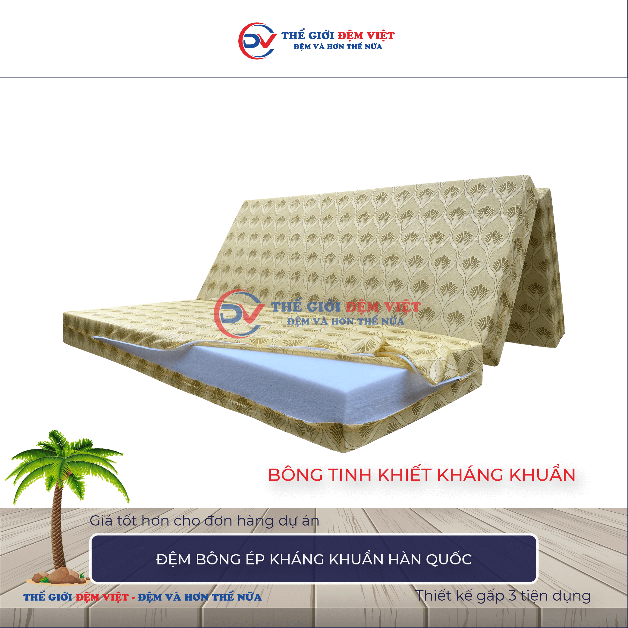 Đệm bông ép Hàn Quốc 3-1