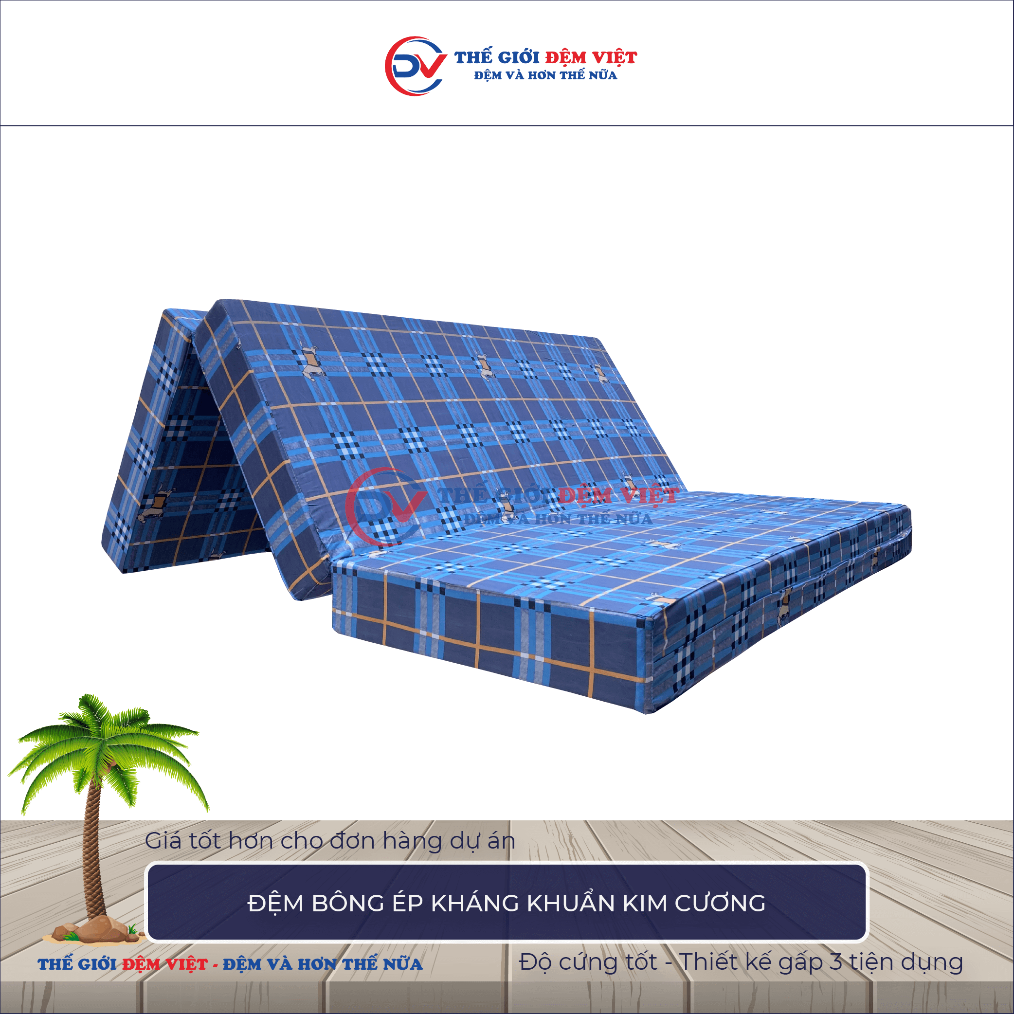 Đệm bông ép Kim Cương 2-1