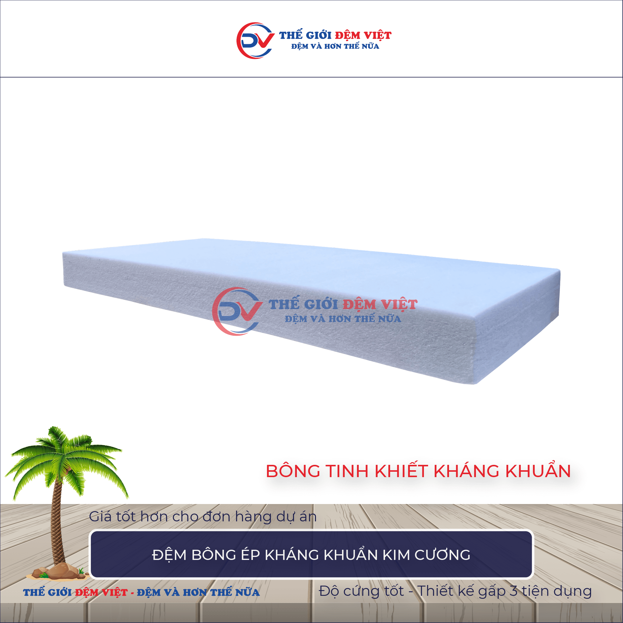 Đệm bông ép Kim Cương 3-1