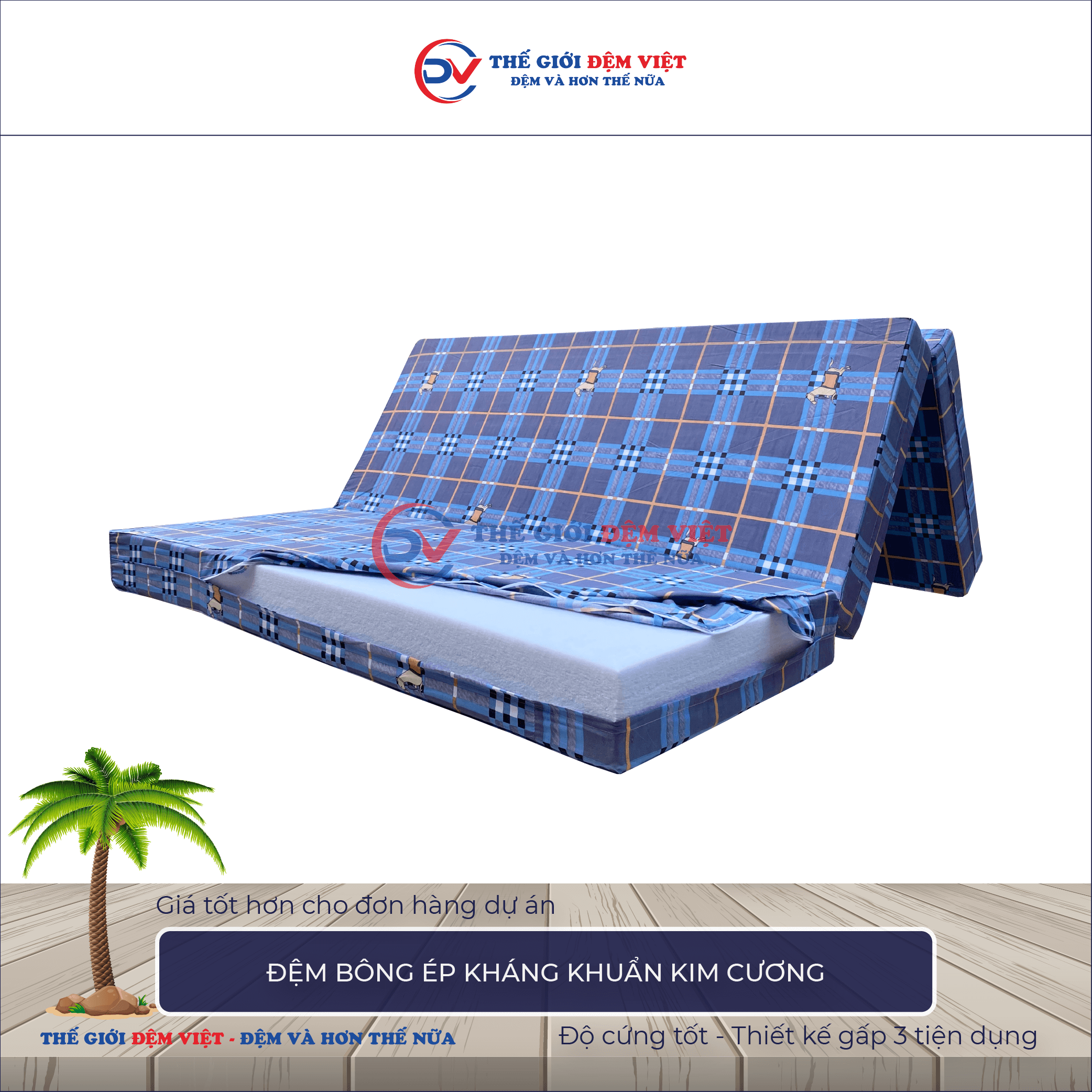 Đệm bông ép Kim Cương 5-1