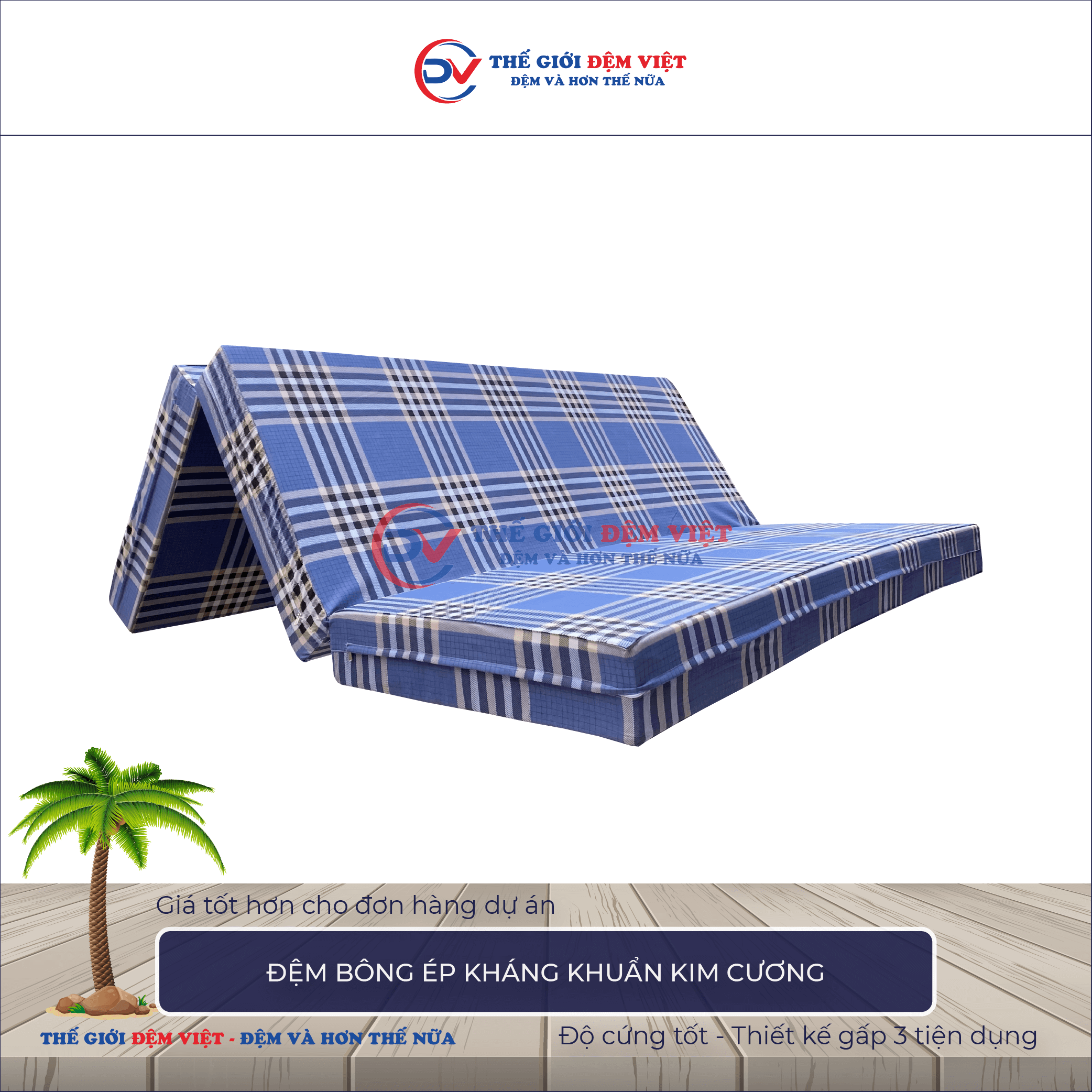 Đệm bông ép Kim Cương 8-1