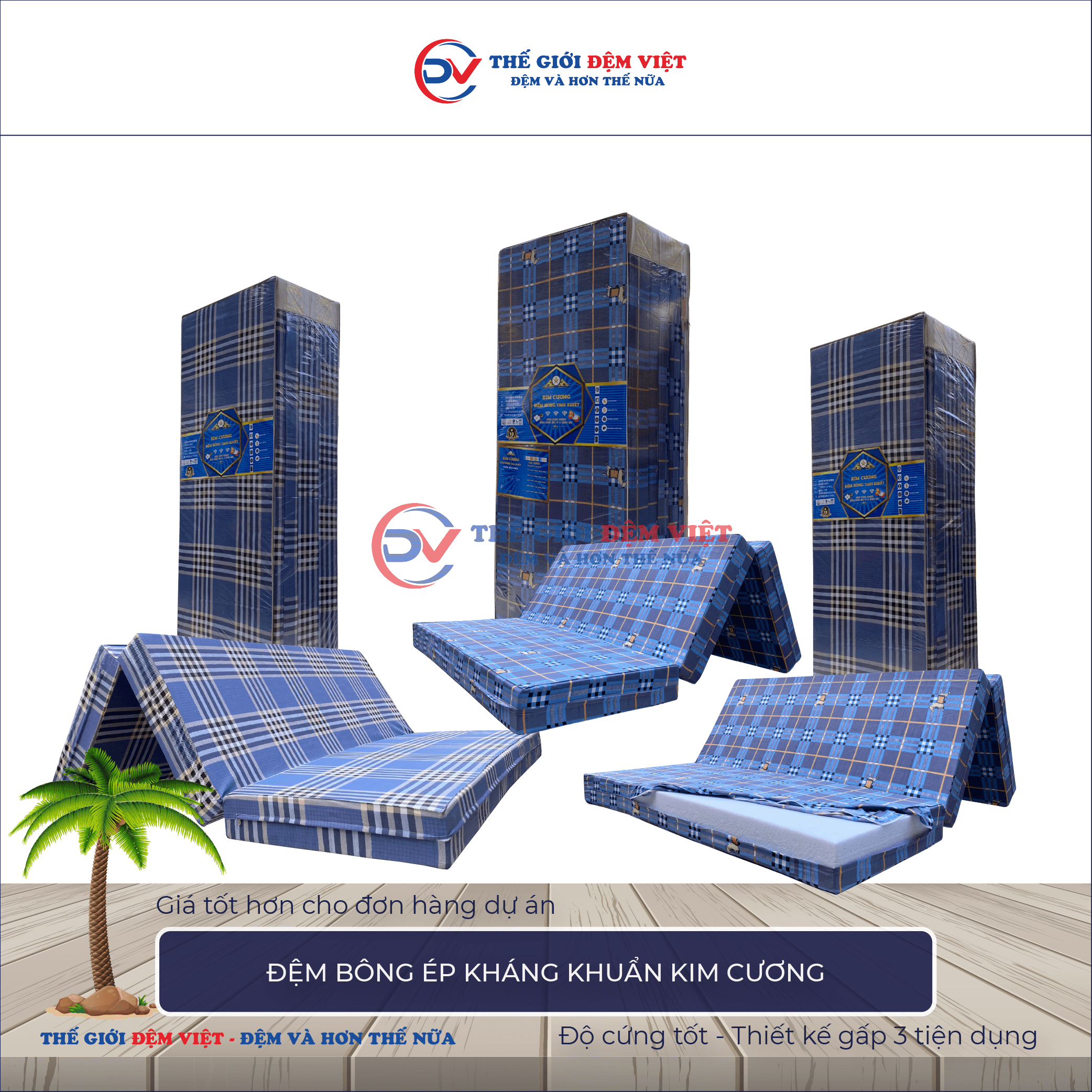 Đệm bông ép Kim Cương 9-1