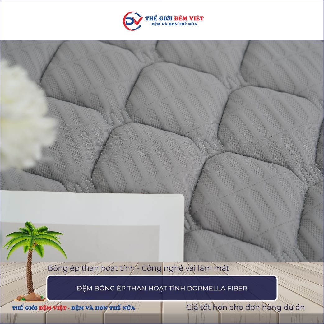 Đệm bông ép Kim Cương than hoạt tính Dormella Fiber 4-1