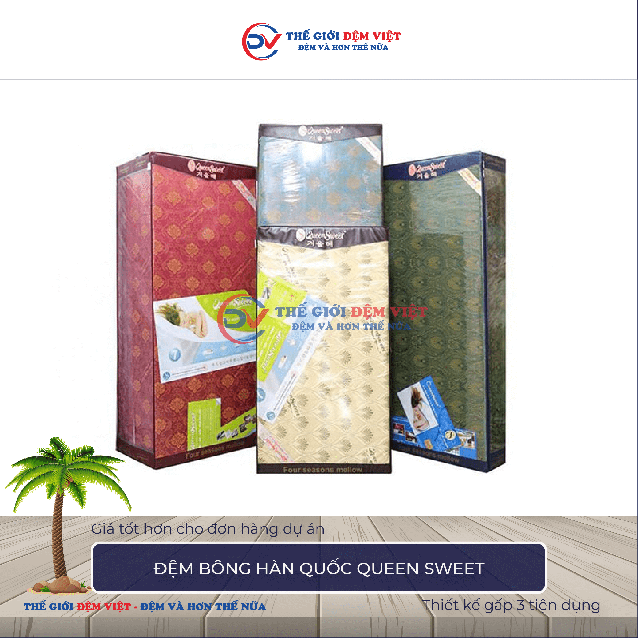 Đệm bông ép Queen Sweet 2-2