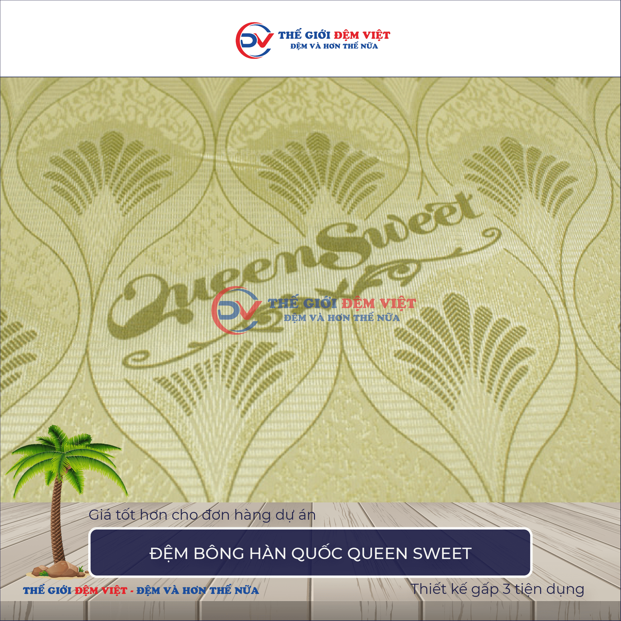 Đệm bông ép Queen Sweet 6-1