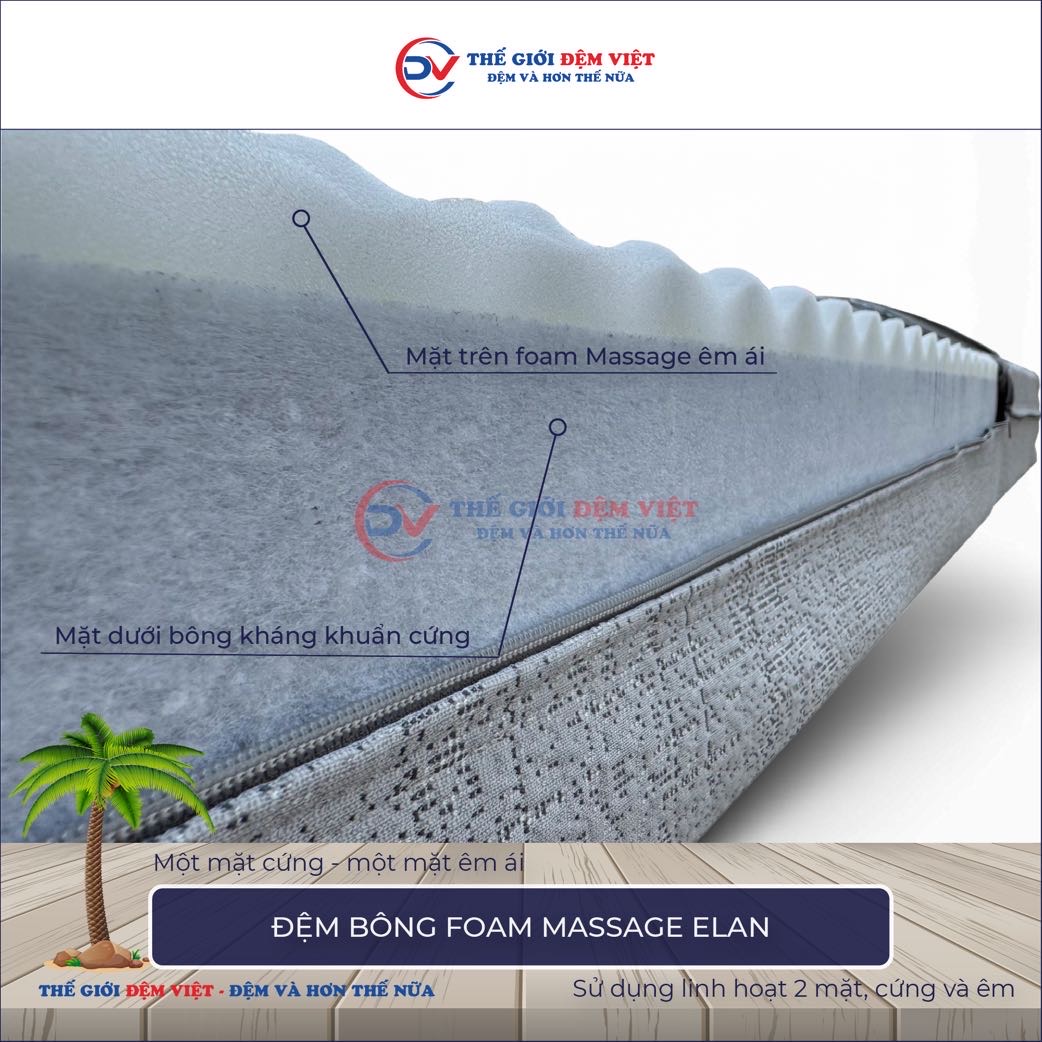 Đệm bông ép mix foam Massage Elan