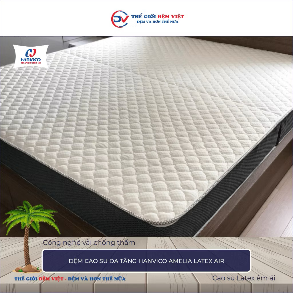 Đệm cao su đa tầng Hanvico Amelia Latex Air 2-1