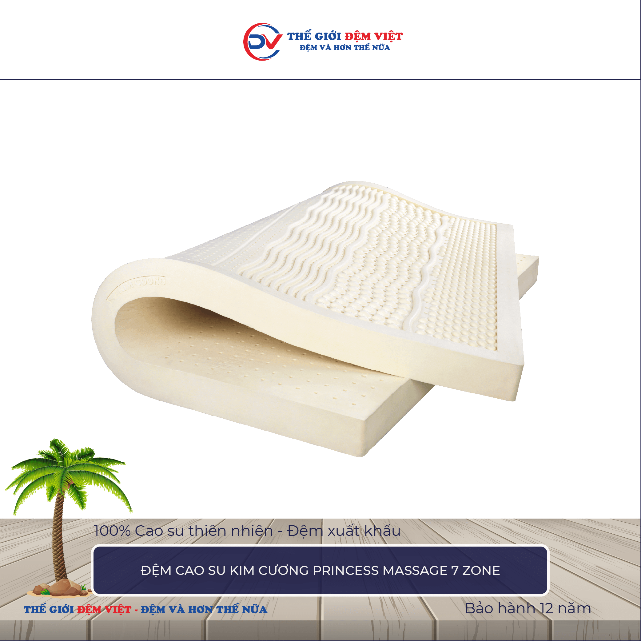 Đệm cao su Kim Cương Princess Massage 7 ZONE-1