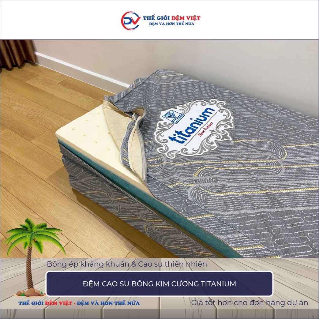 Đệm cao su bông Kim Cương Titanium 3-1
