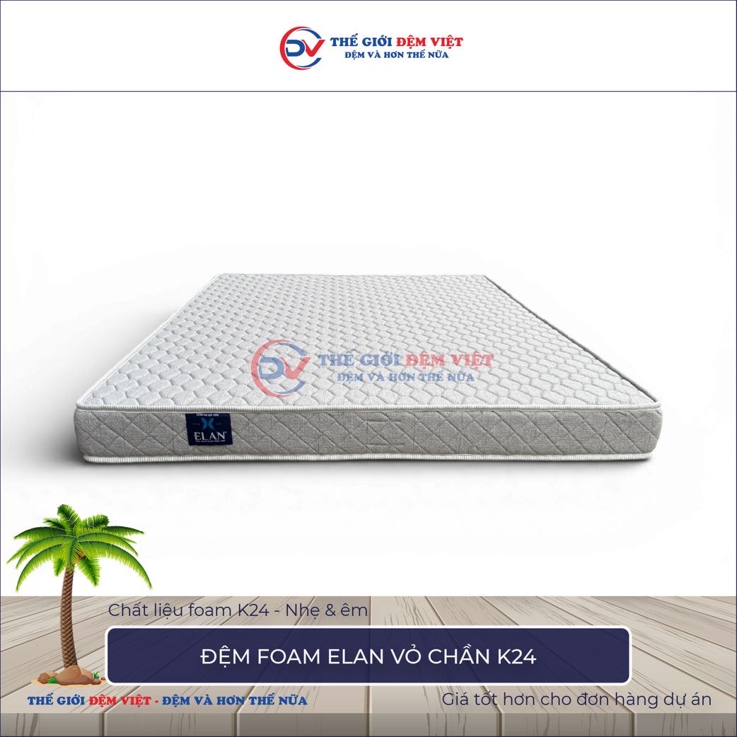 Đệm foam Elan vỏ chần K24-1