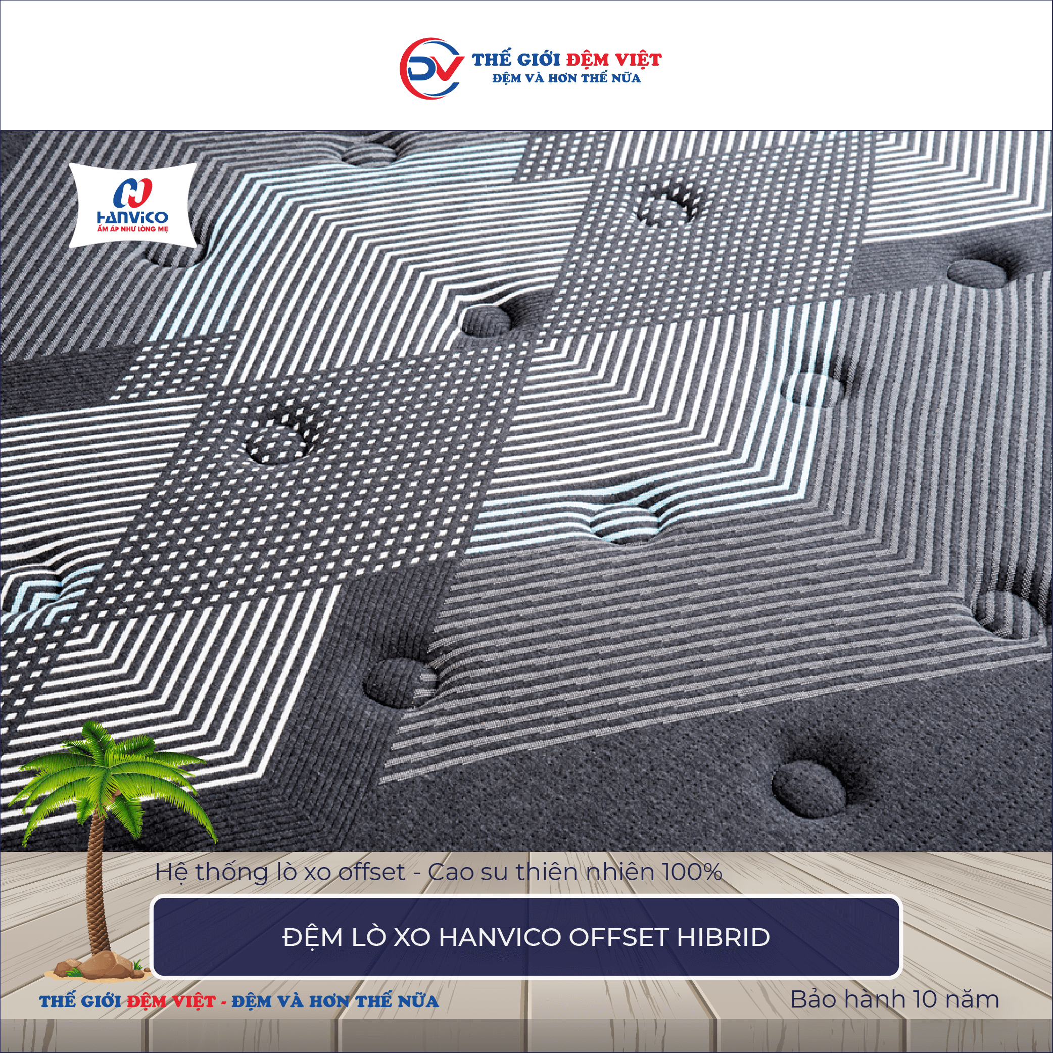 Đệm lò xo Hanvico OFFSET HIBRID 2-1