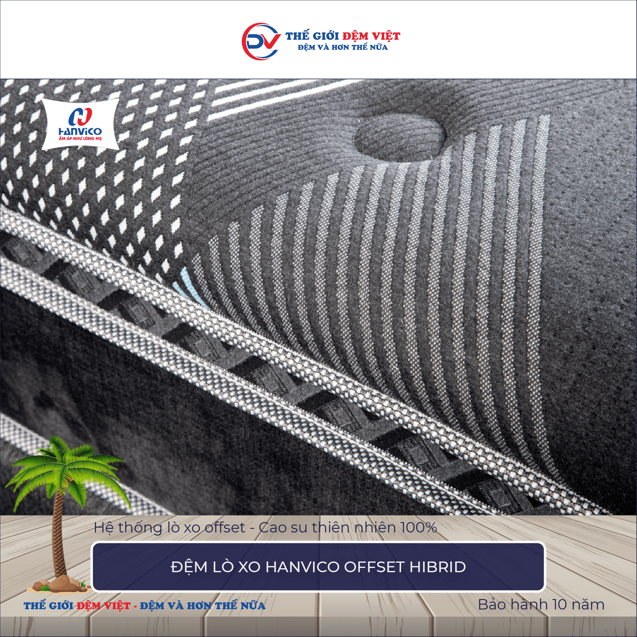 Đệm lò xo Hanvico OFFSET HIBRID 3-1