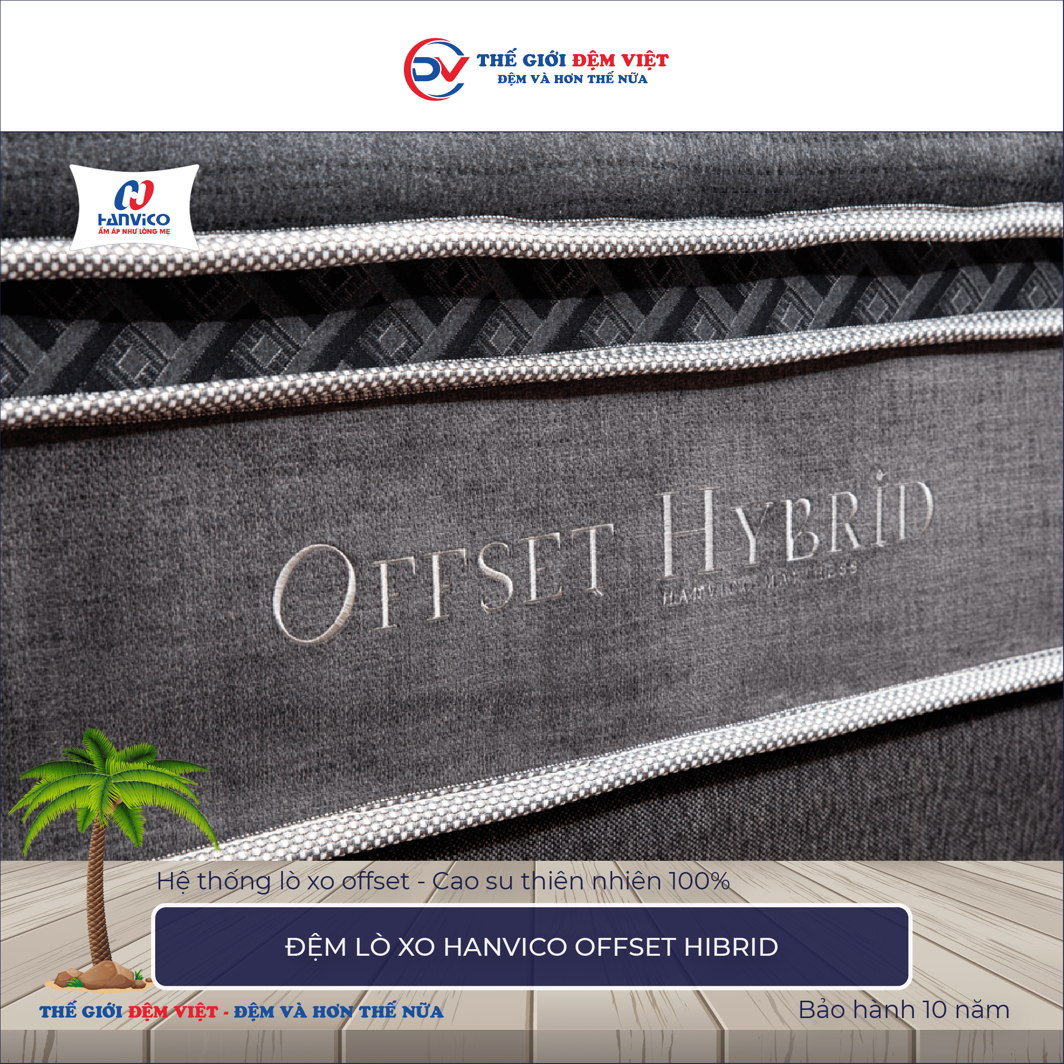 Đệm lò xo Hanvico OFFSET HIBRID 5-1