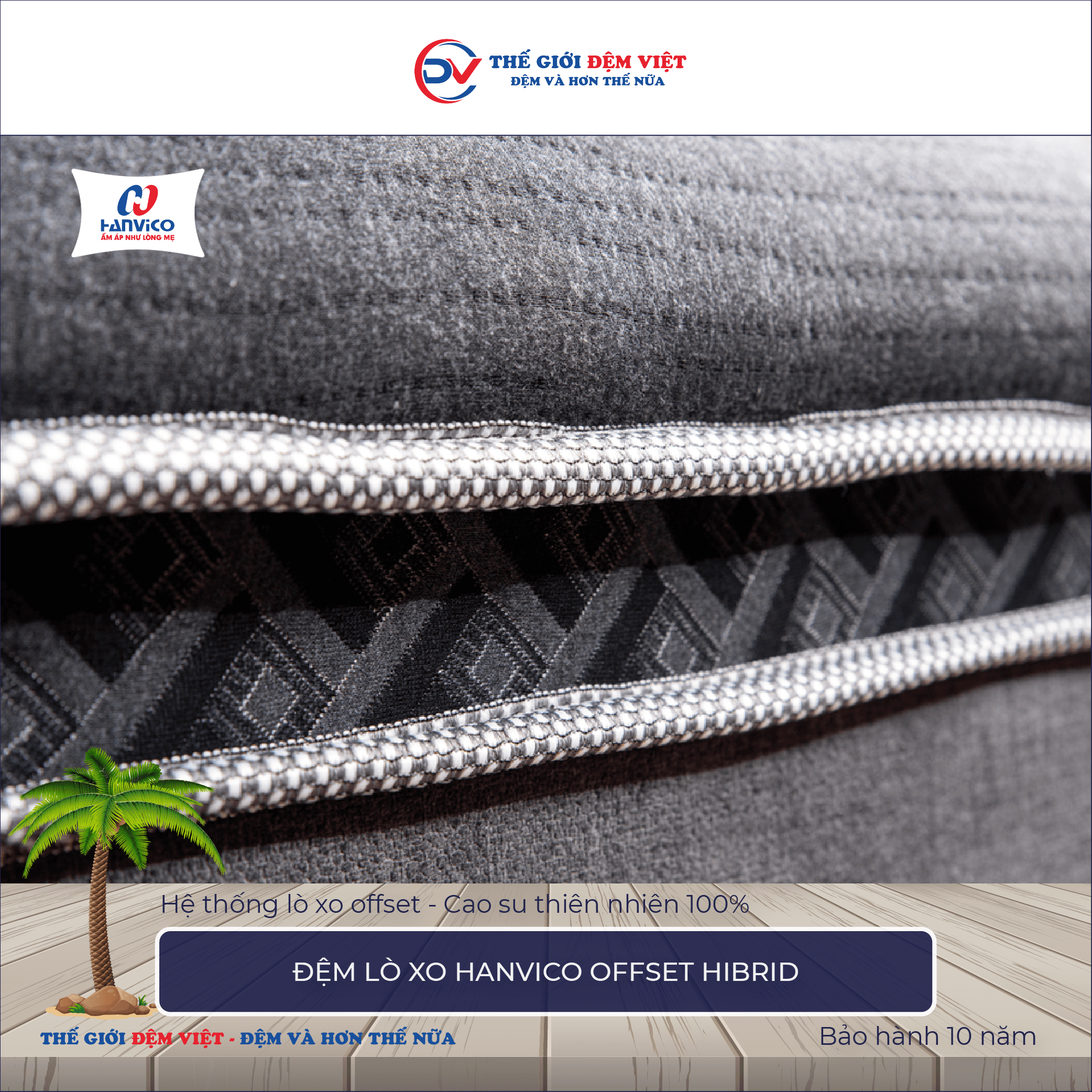 Đệm lò xo Hanvico OFFSET HIBRID 6-1