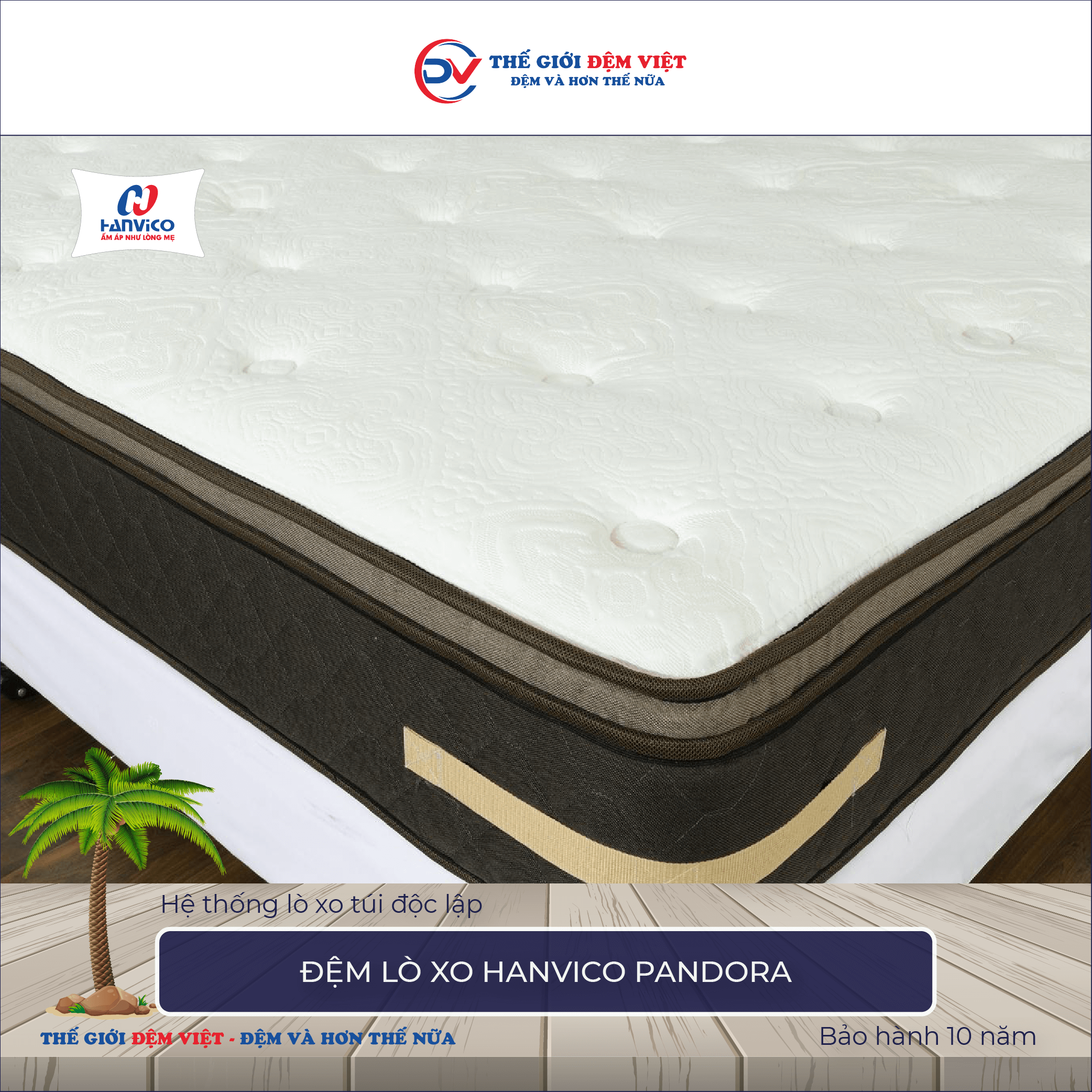 Đệm lò xo Hanvico Pandora 2-1