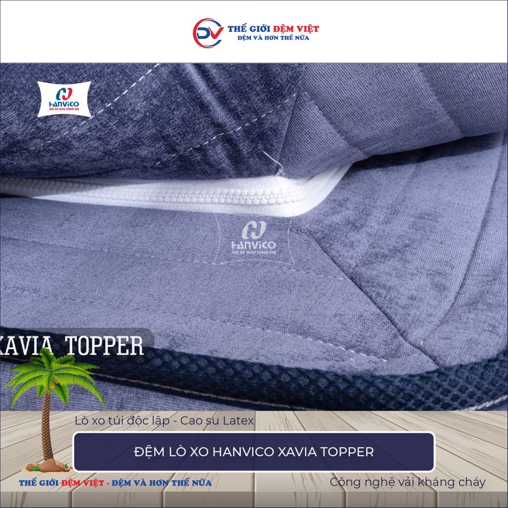 Đệm lò xo Hanvico Xavia Topper 1-1