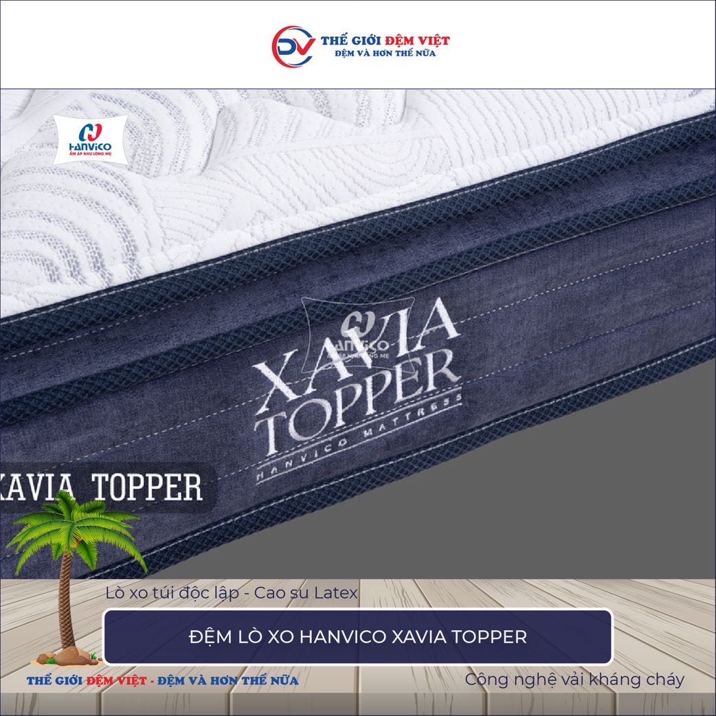 Đệm lò xo Hanvico Xavia Topper 2-1
