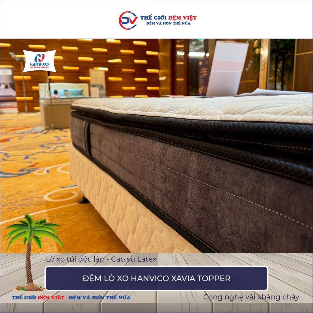 Đệm lò xo Hanvico Xavia Topper 6-1