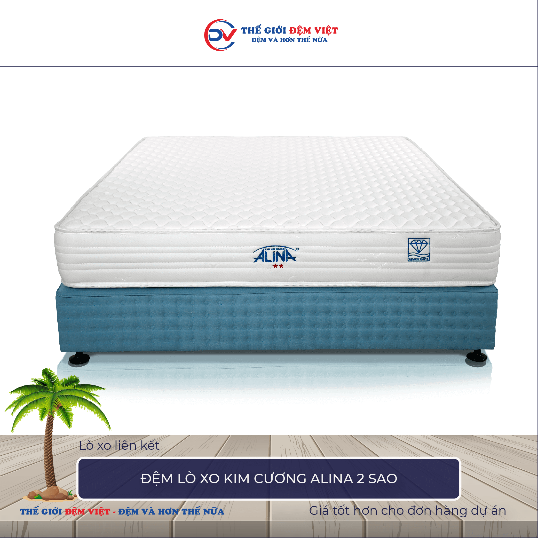 Đệm lò xo Kim Cương Alina 2 sao-2