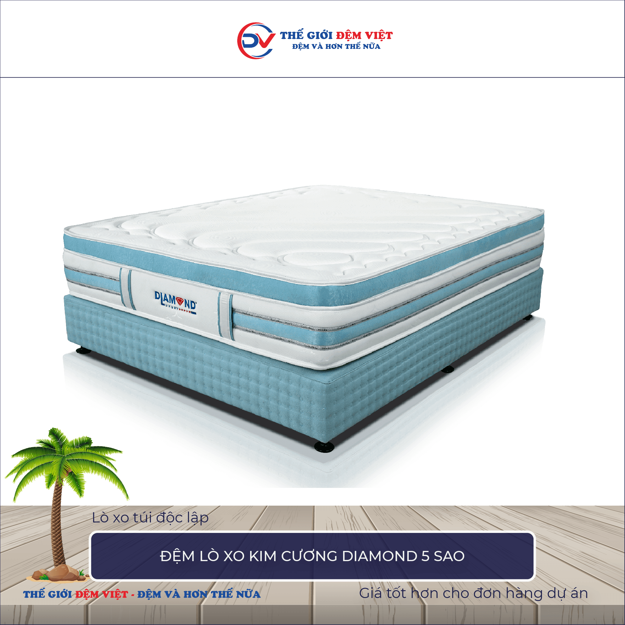 Đệm lò xo Kim Cương Diamond 5 sao-1