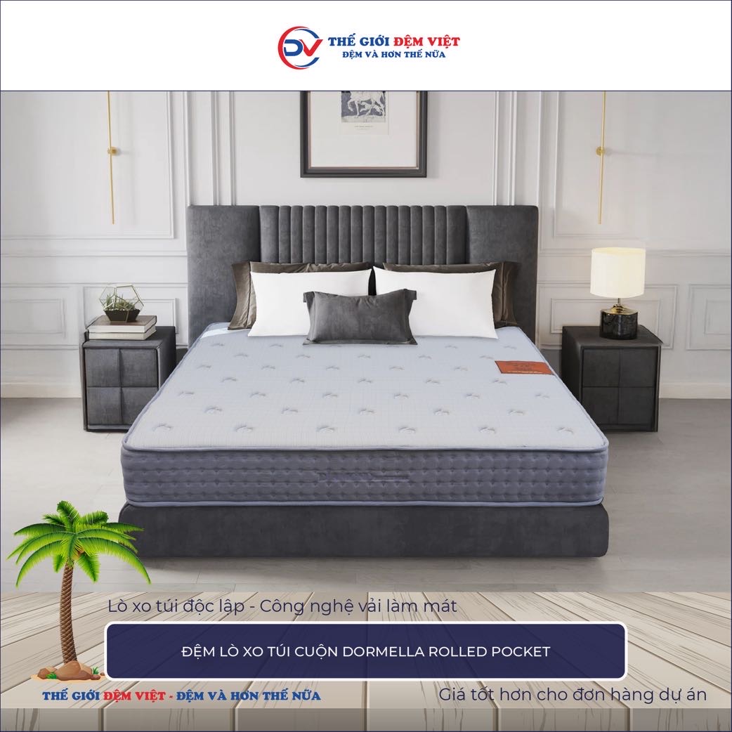 Đệm lò xo túi cuộn Kim Cương Dormella Rolled Pocket 1-1