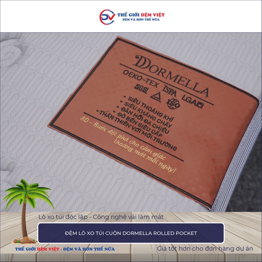 Đệm lò xo túi cuộn Kim Cương Dormella Rolled Pocket 2-1