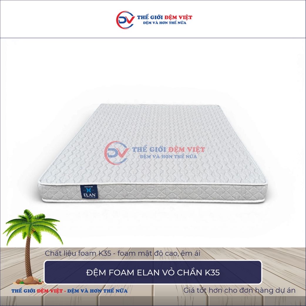 Đệm foam Elan K35 vỏ chần