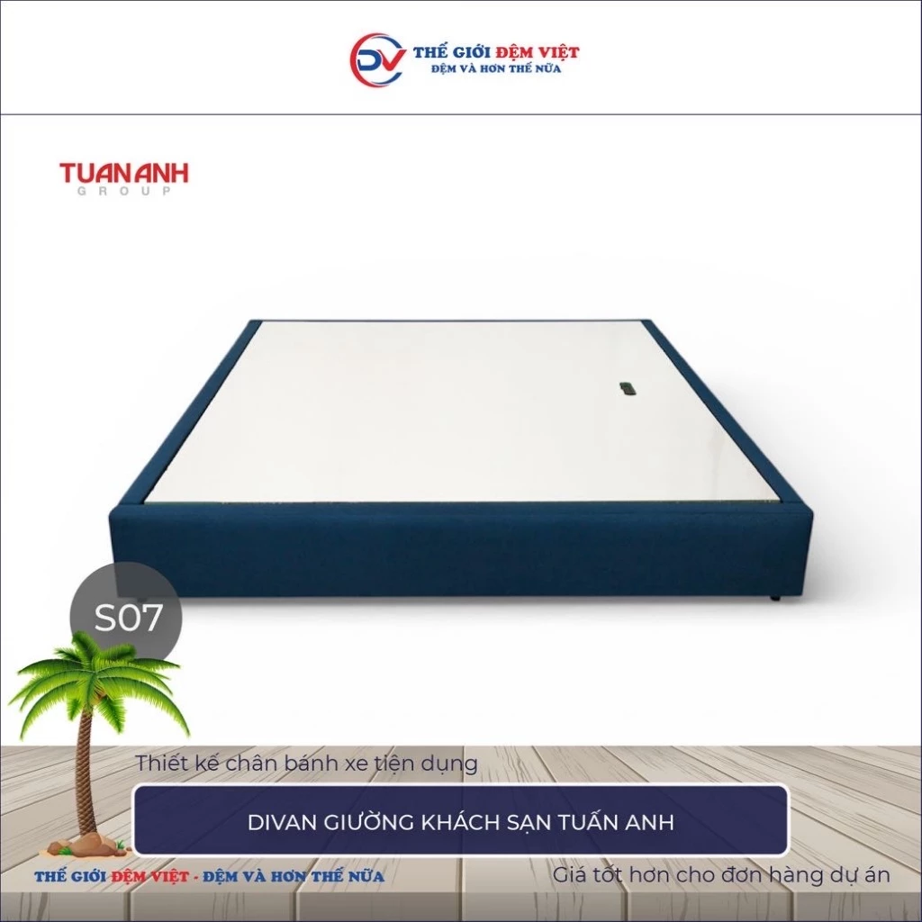 Divan giường khách sạn Tuấn Anh vải Canvas-1
