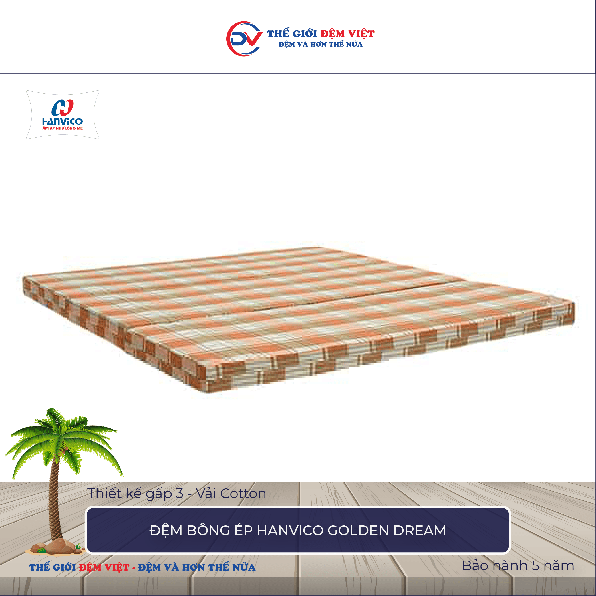Đệm bông ép Hanvico Golden Dream