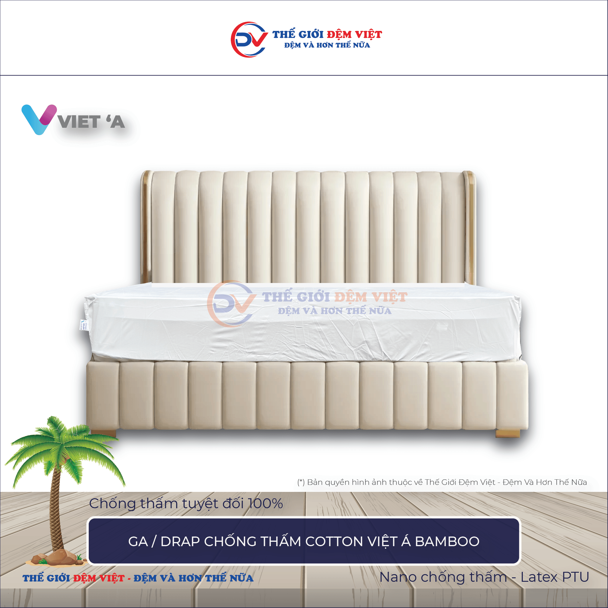 Drap chống thấm Cotton Việt á Bamboo