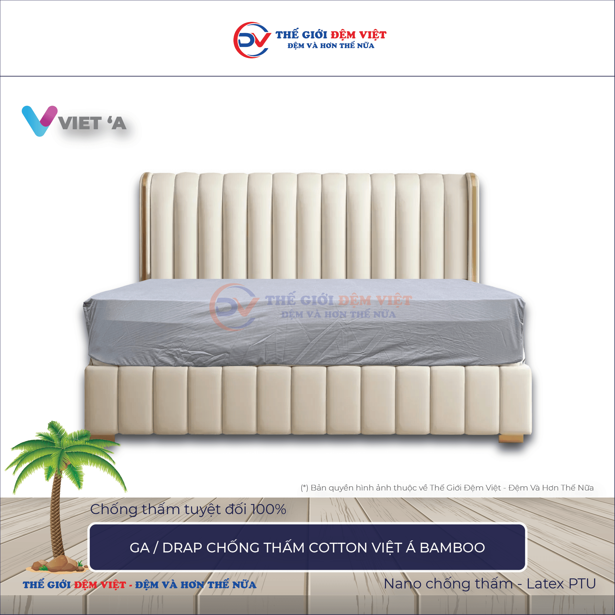  Drap chống thấm Cotton Việt á Bamboo