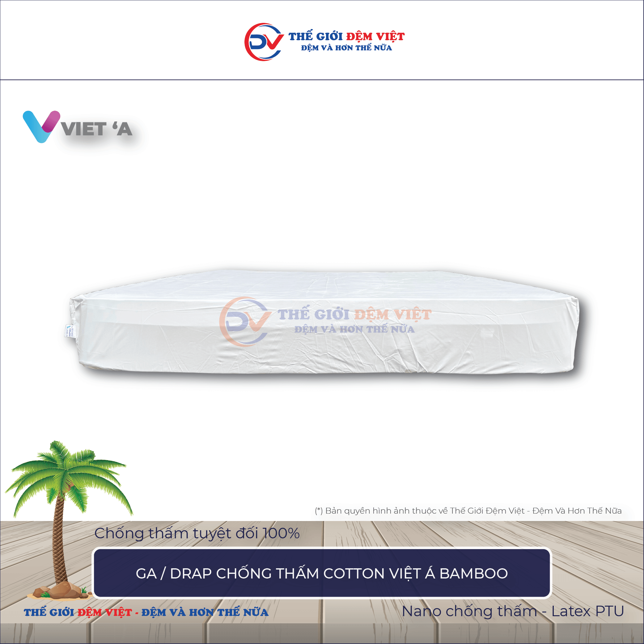 Drap chống thấm Cotton Việt á Bamboo