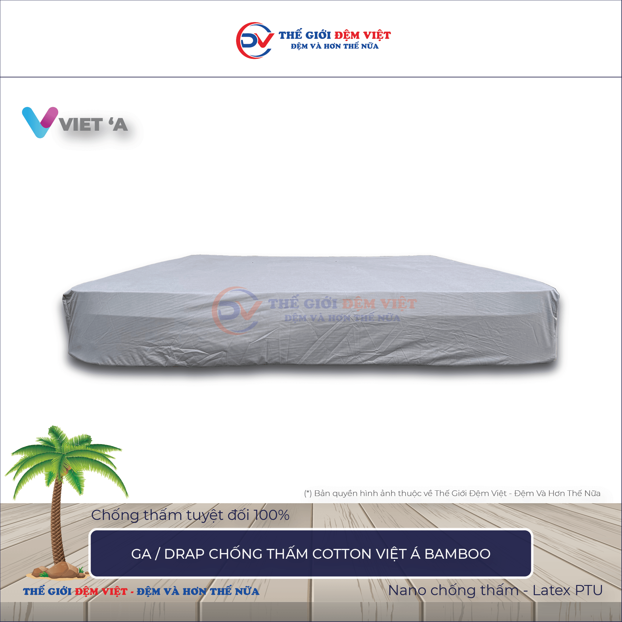  Drap chống thấm Cotton Việt á Bamboo