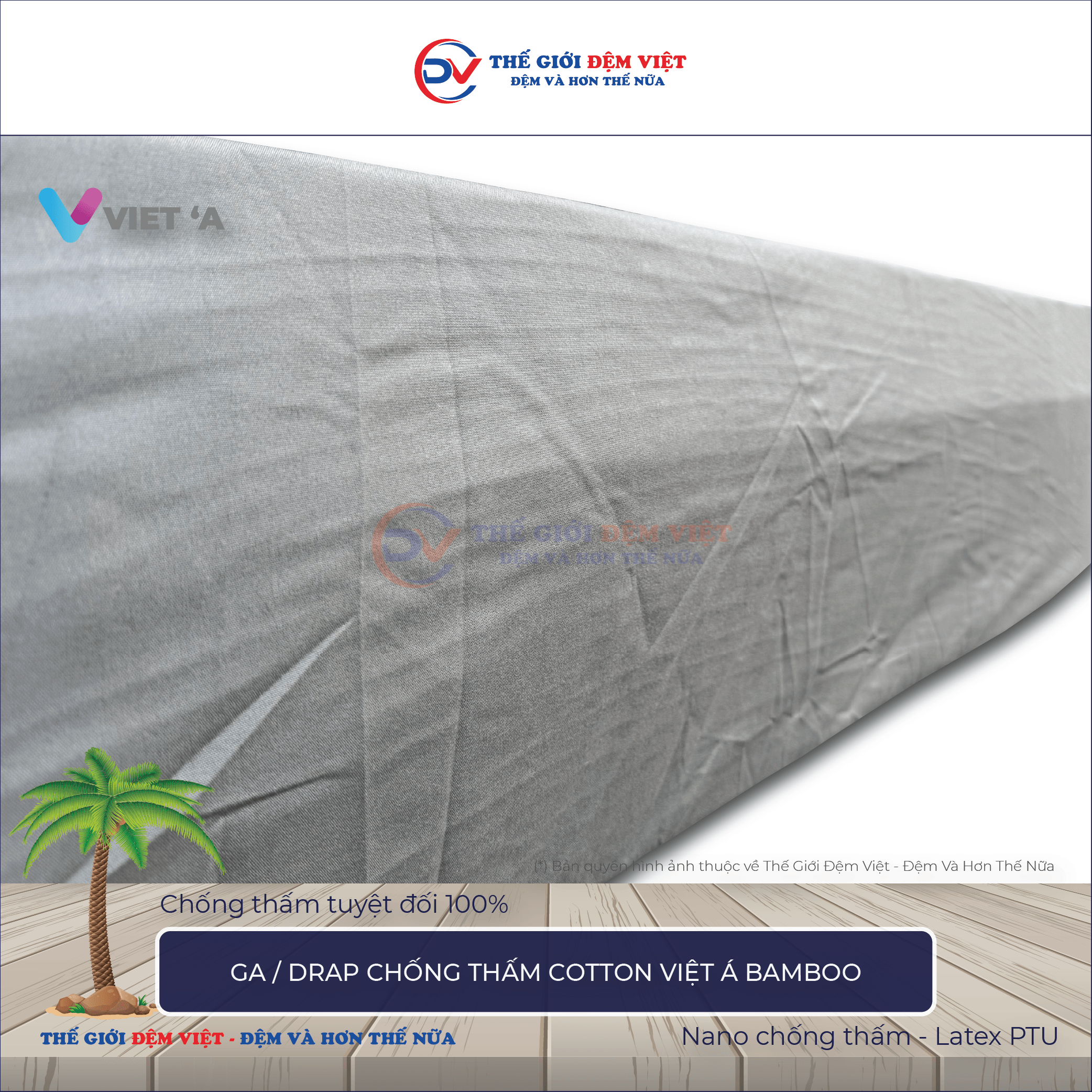  Drap chống thấm Cotton Việt á Bamboo