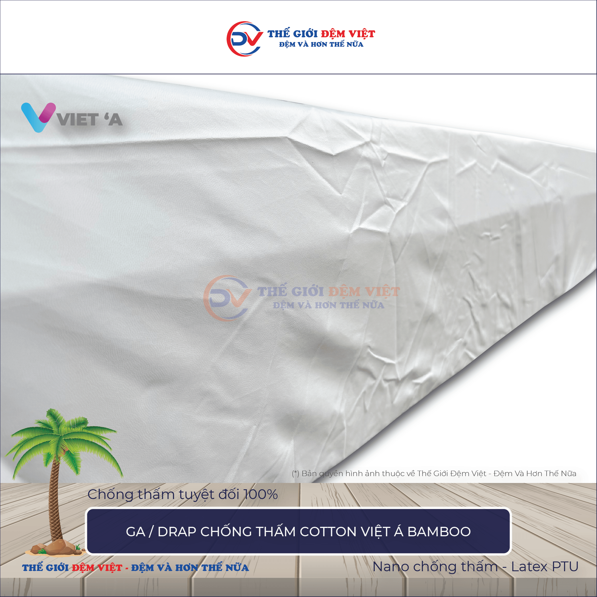 Drap chống thấm Cotton Việt á Bamboo
