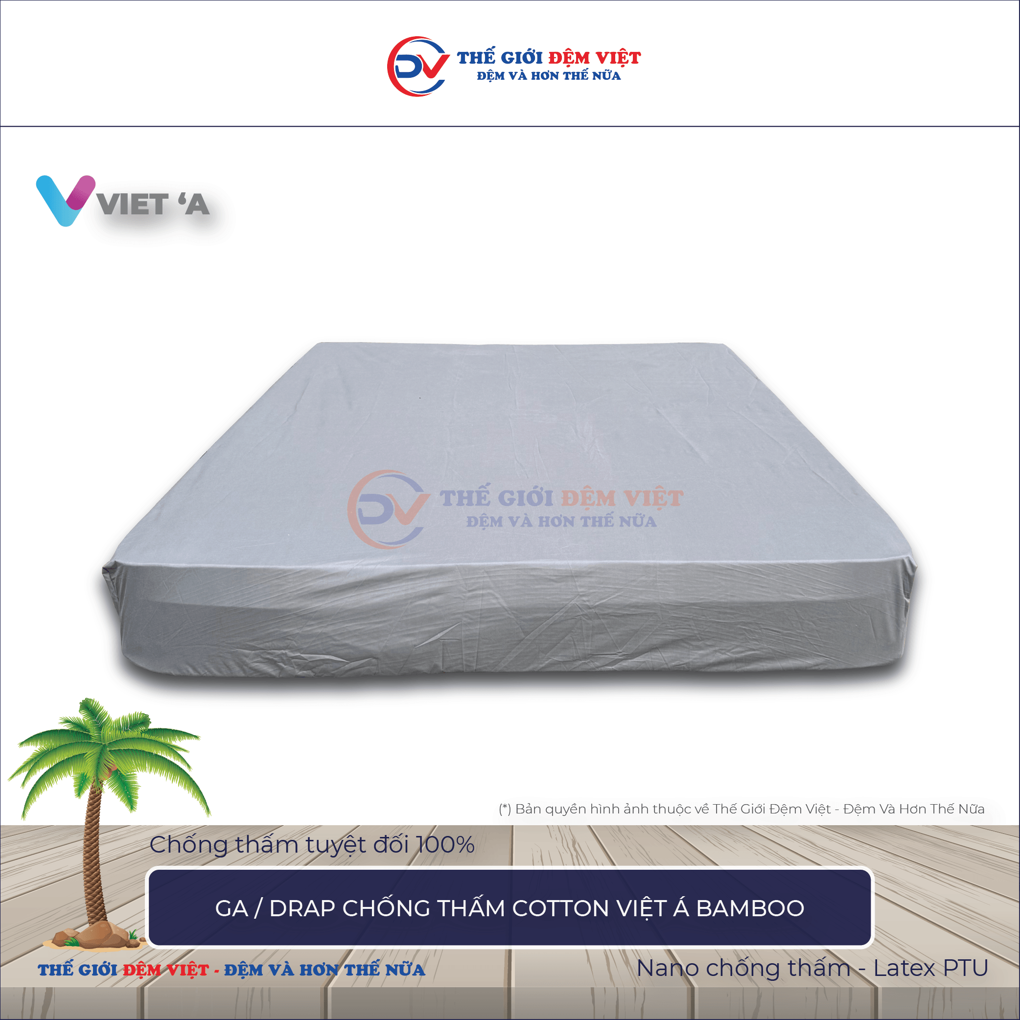  Drap chống thấm Cotton Việt á Bamboo