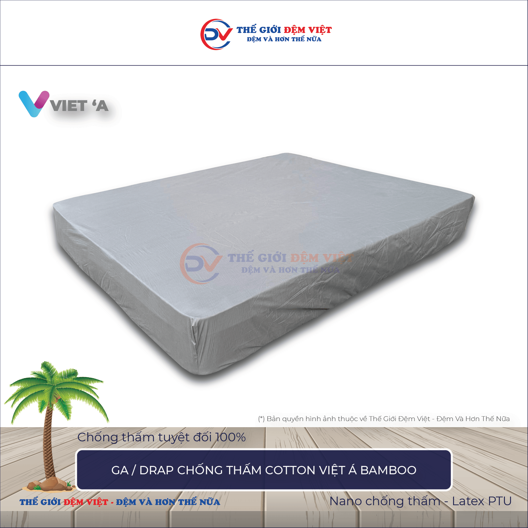  Drap chống thấm Cotton Việt á Bamboo