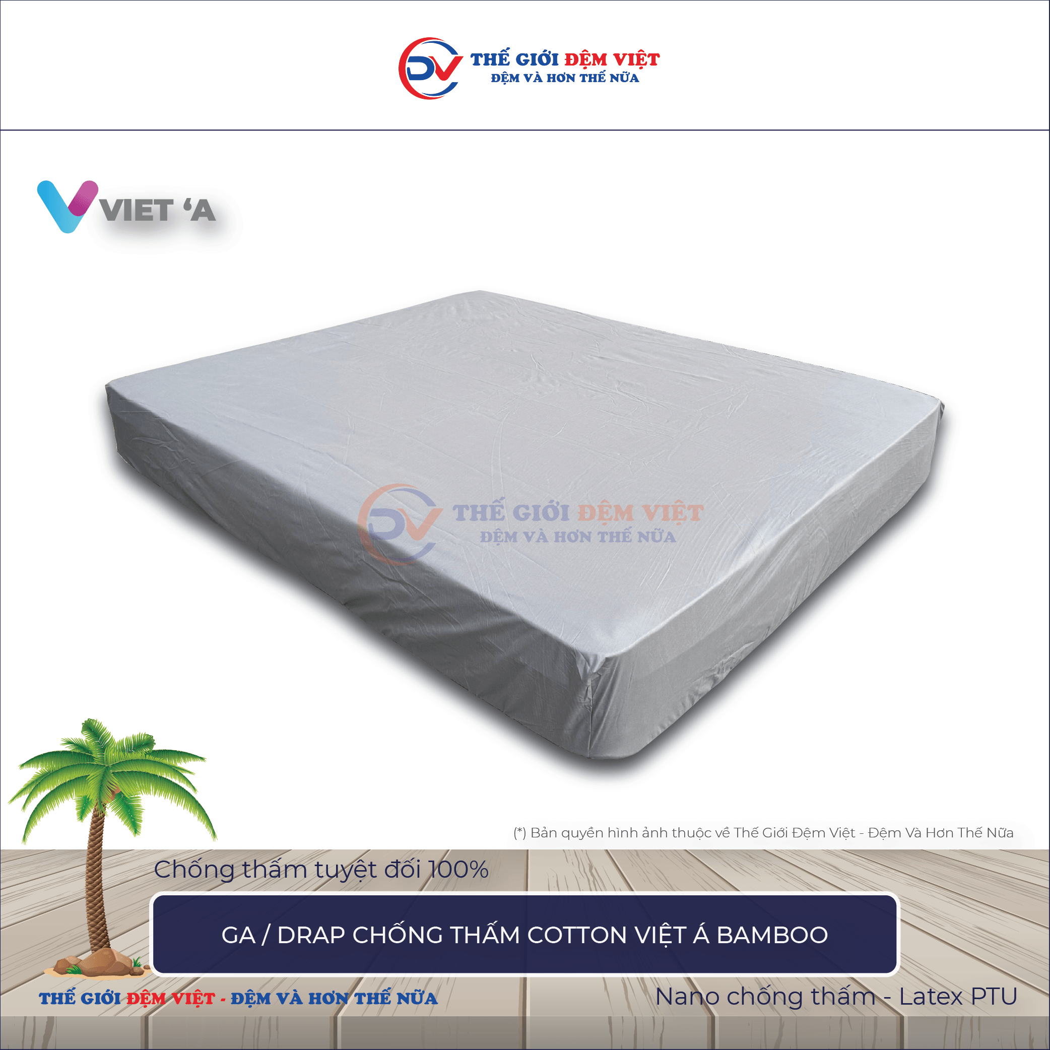  Drap chống thấm Cotton Việt á Bamboo