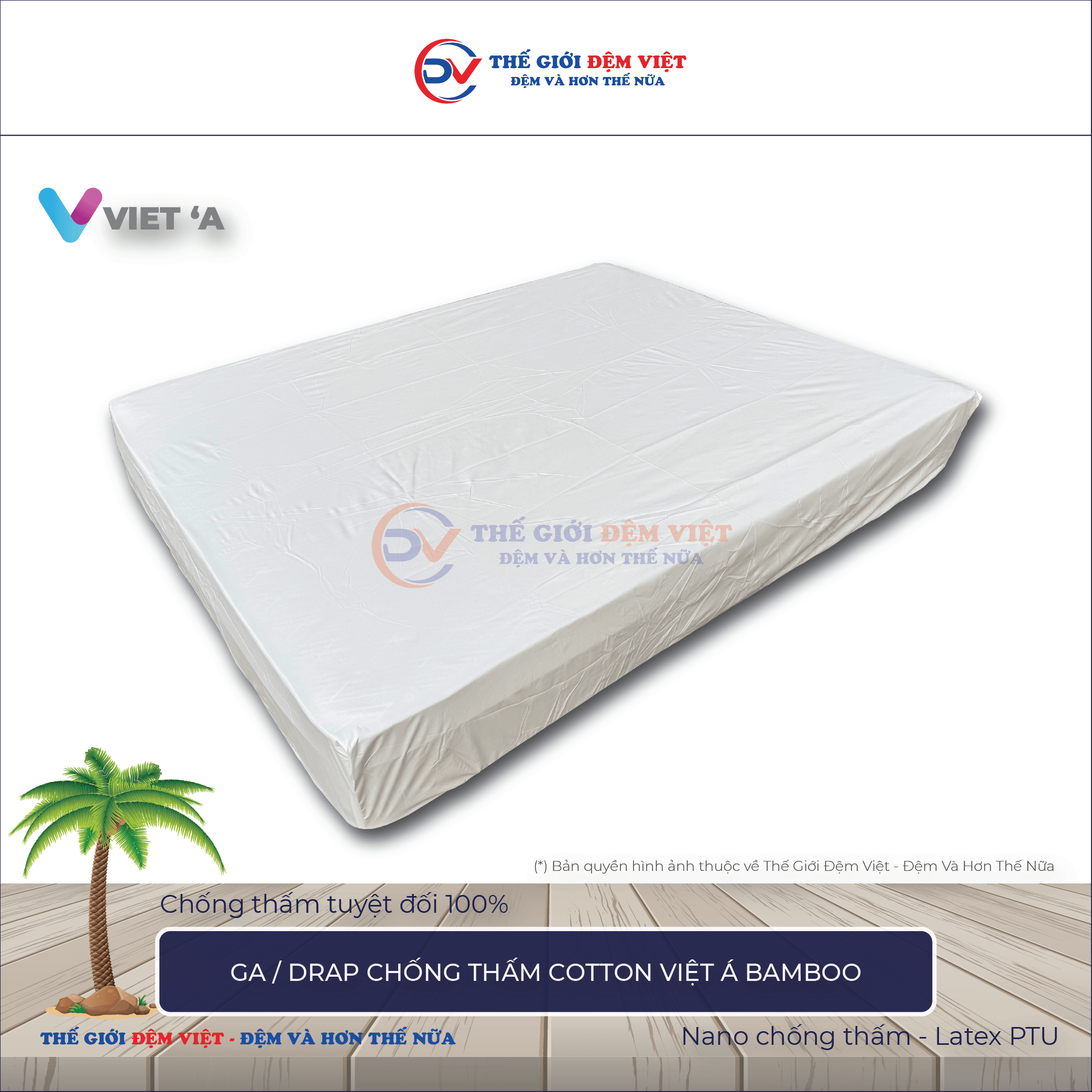 Drap chống thấm Cotton Việt á Bamboo