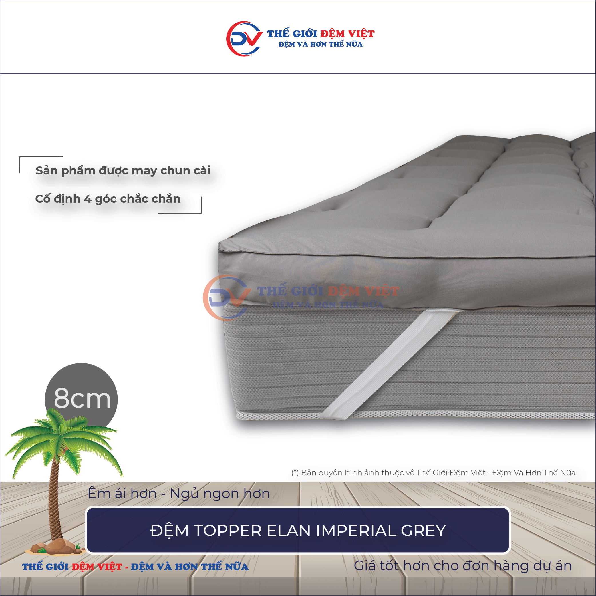 Đệm Topper Elan IMPERIAL GREY