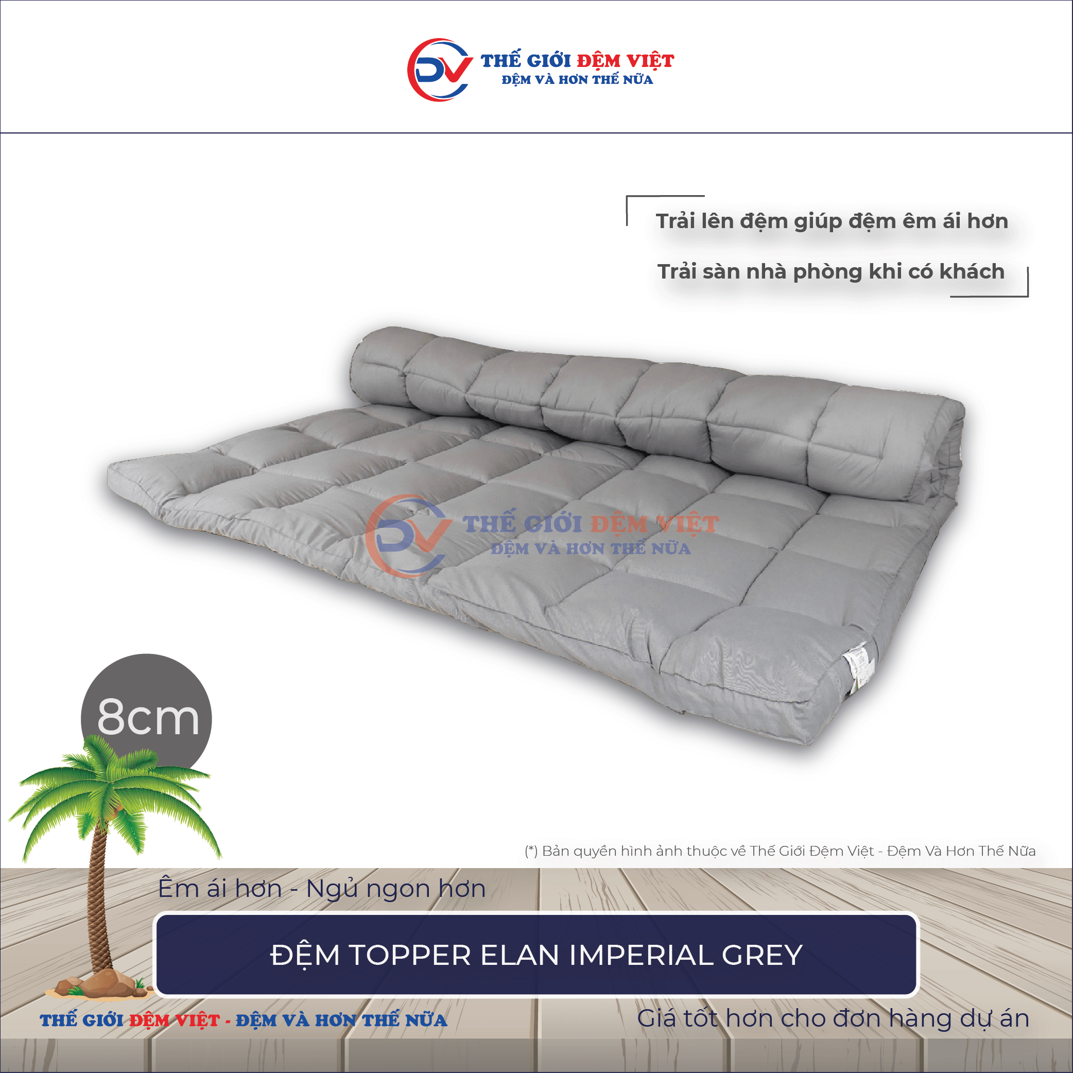 Đệm Topper Elan IMPERIAL GREY