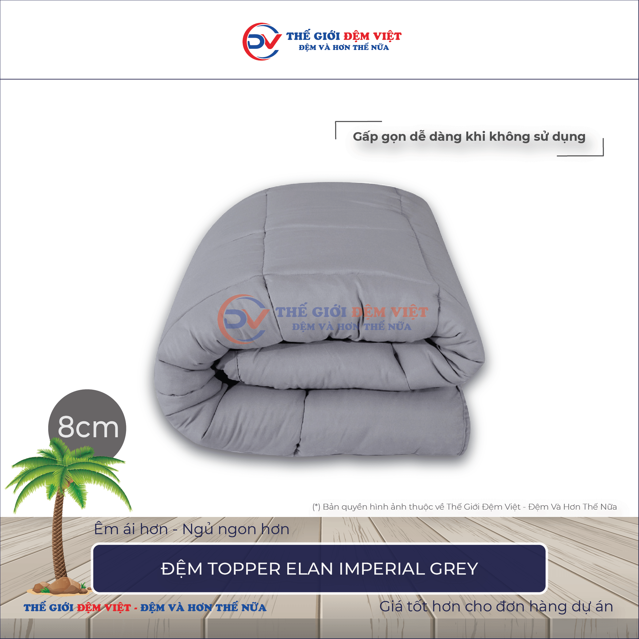 Đệm Topper Elan IMPERIAL GREY
