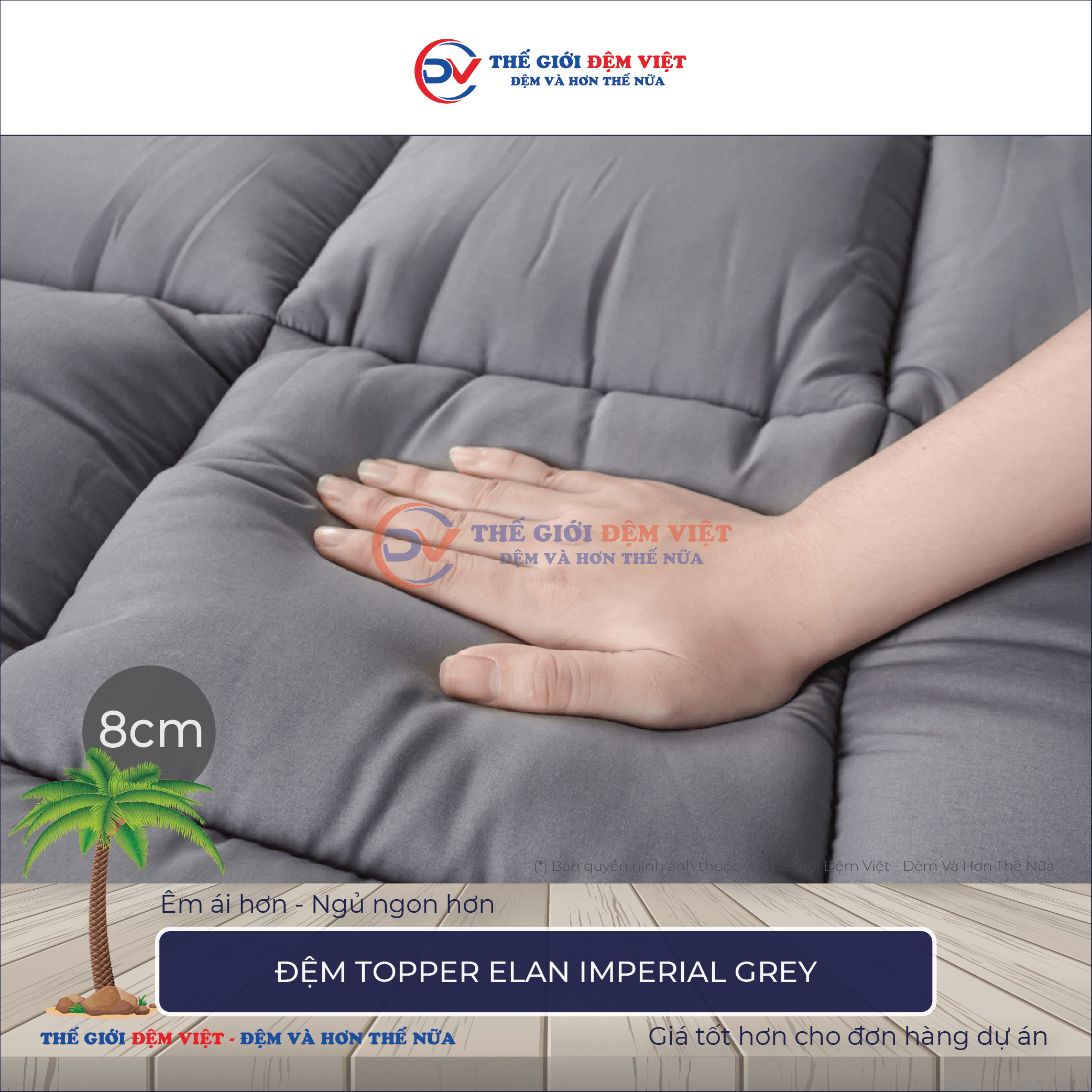 Đệm Topper Elan IMPERIAL GREY