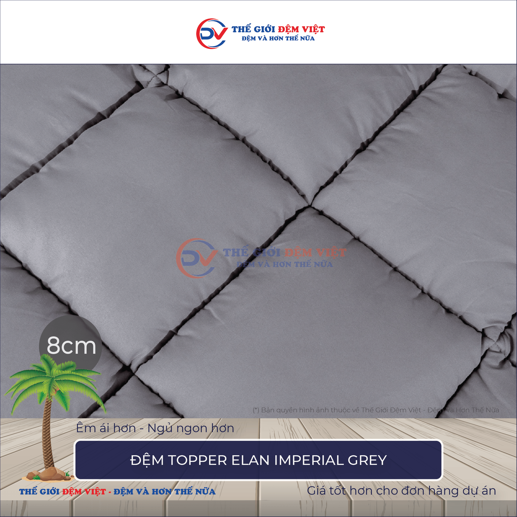 Đệm Topper Elan IMPERIAL GREY