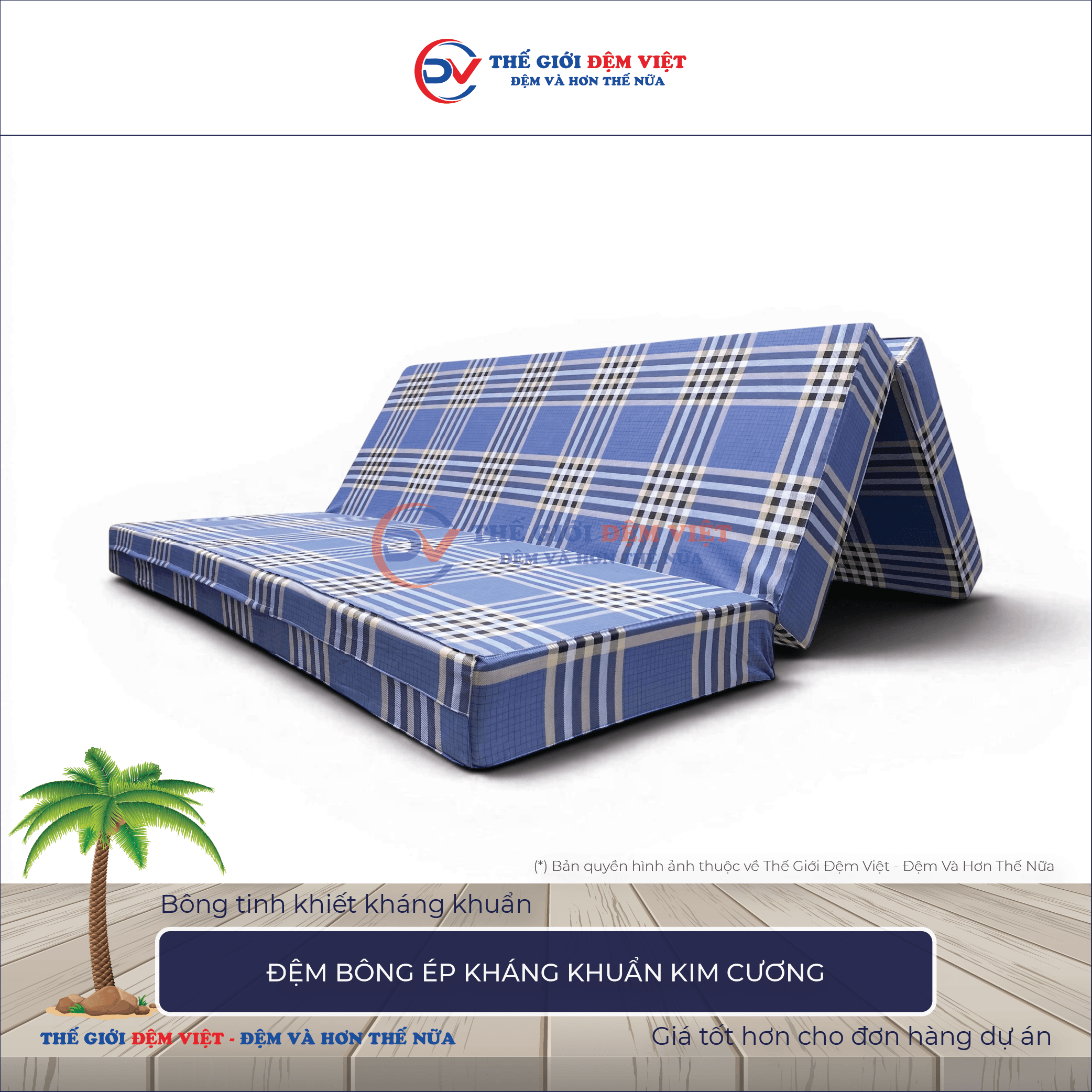 Đệm bông ép Kim Cương
