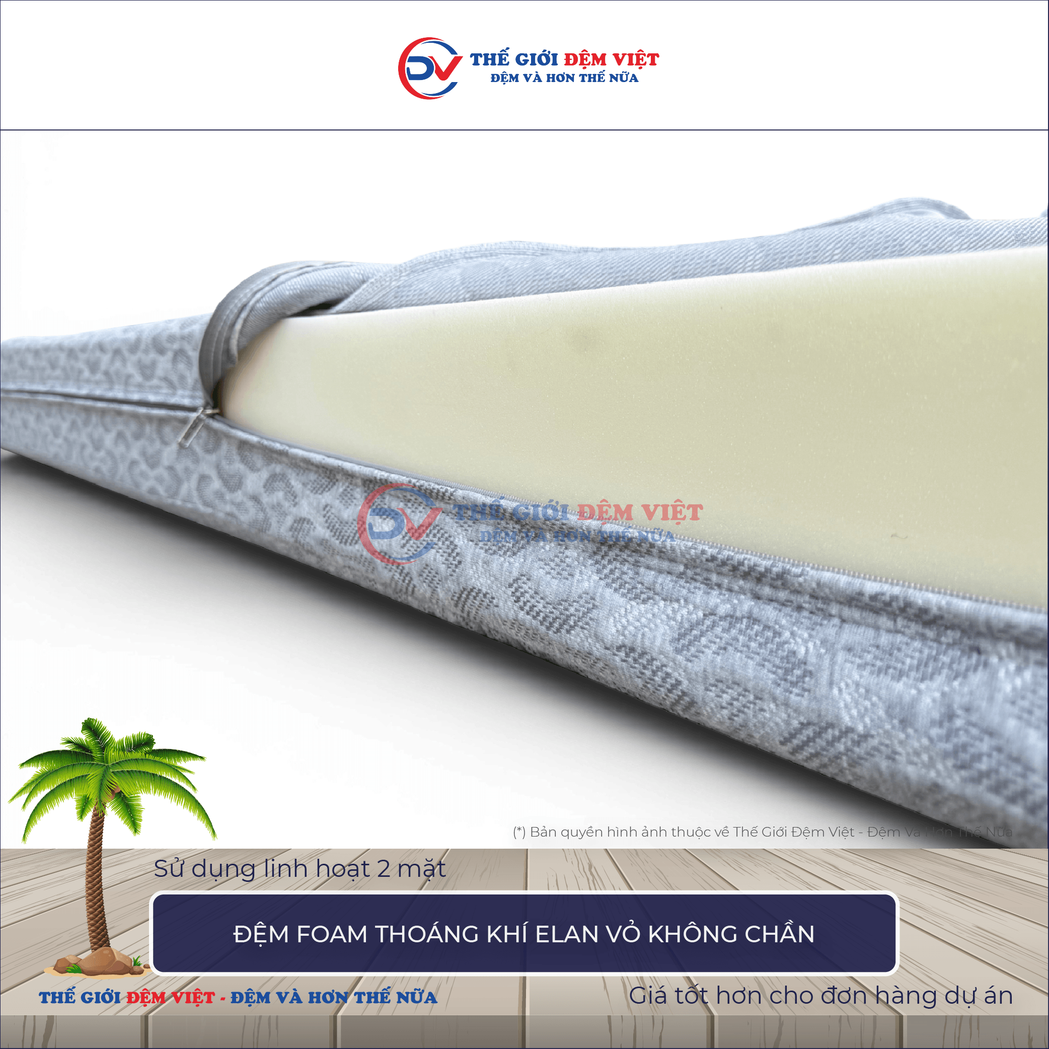 Đệm foam thoáng khí Elan