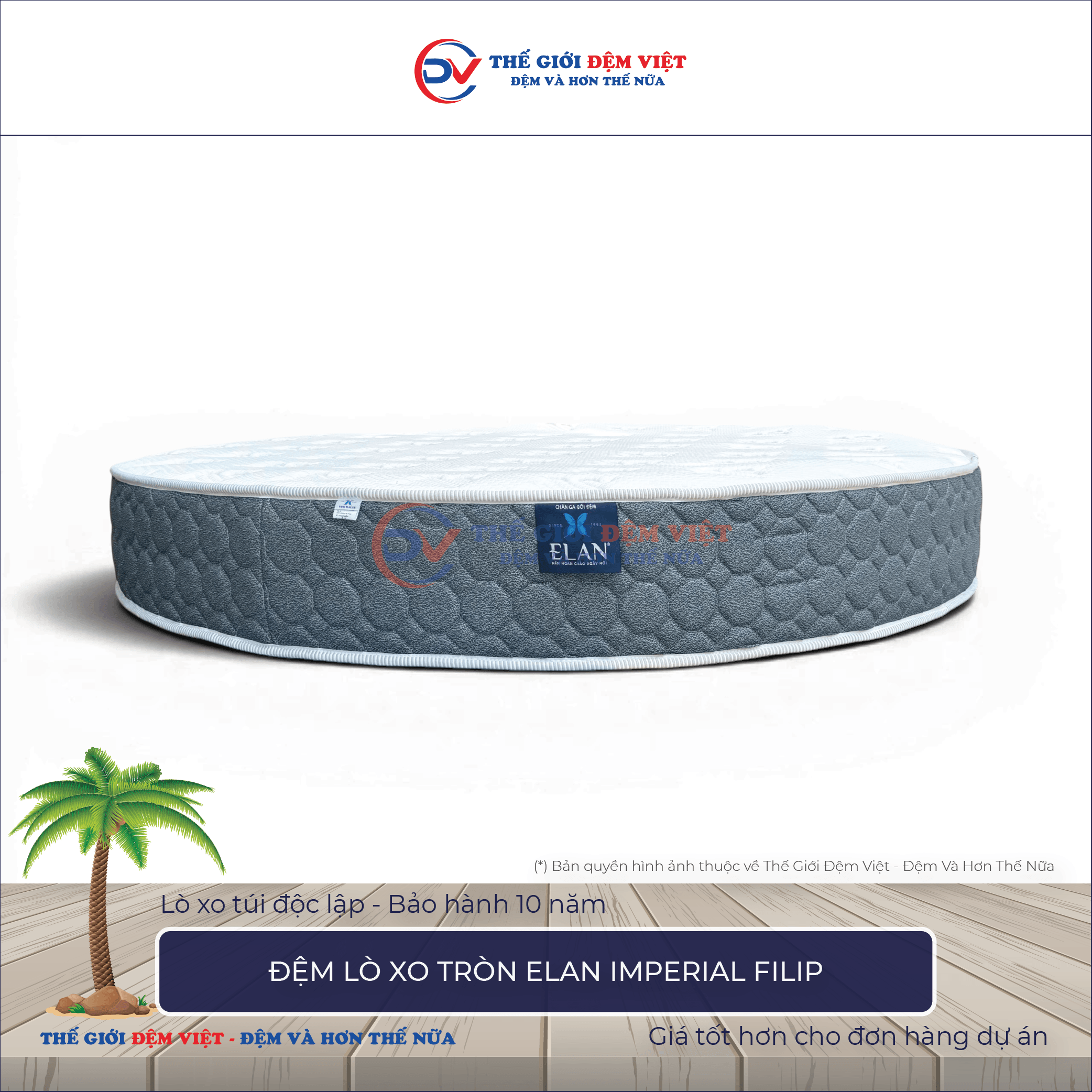 Đệm lò xo tròn Elan IMPERIAL FLIP