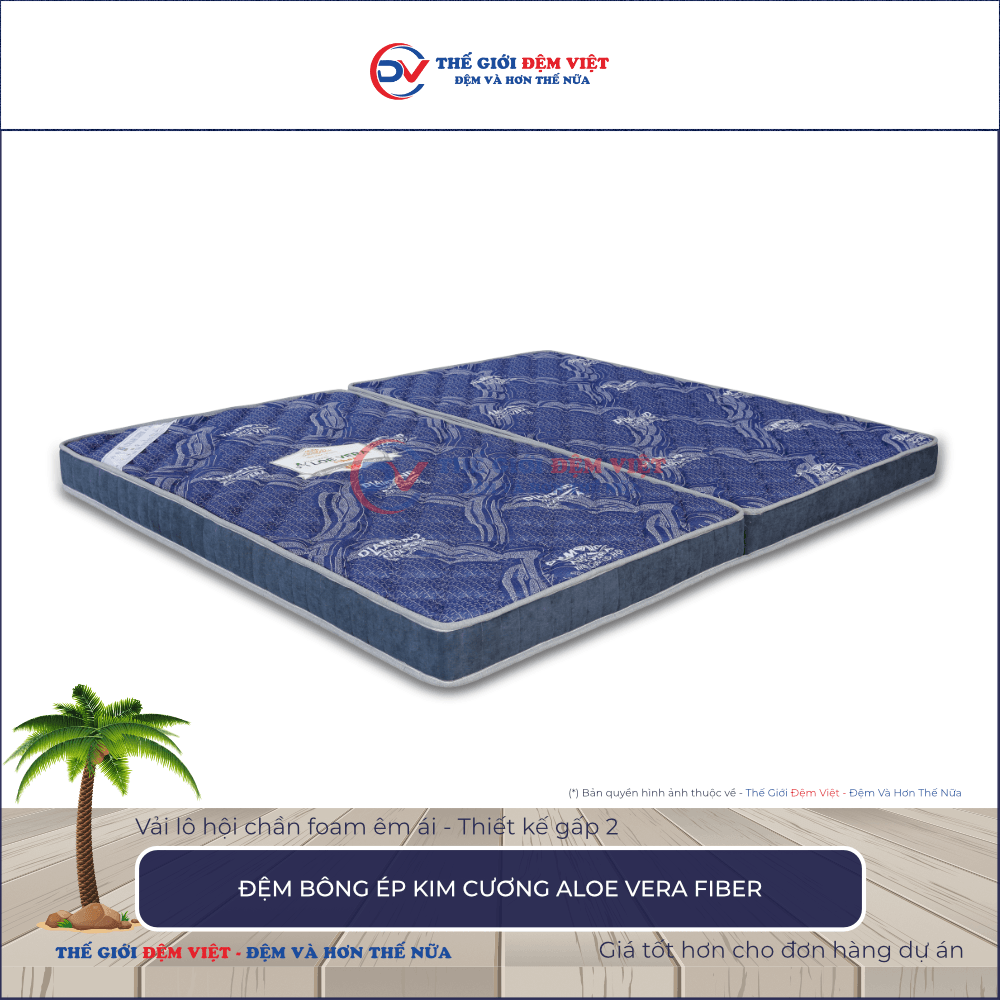 Đệm bông ép Kim Cương Aloe Vera Fiber-1