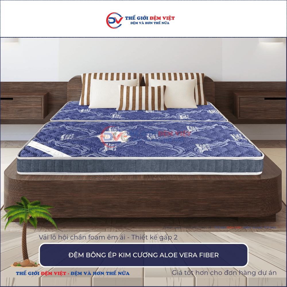 Đệm bông ép Kim Cương Aloe Vera Fiber